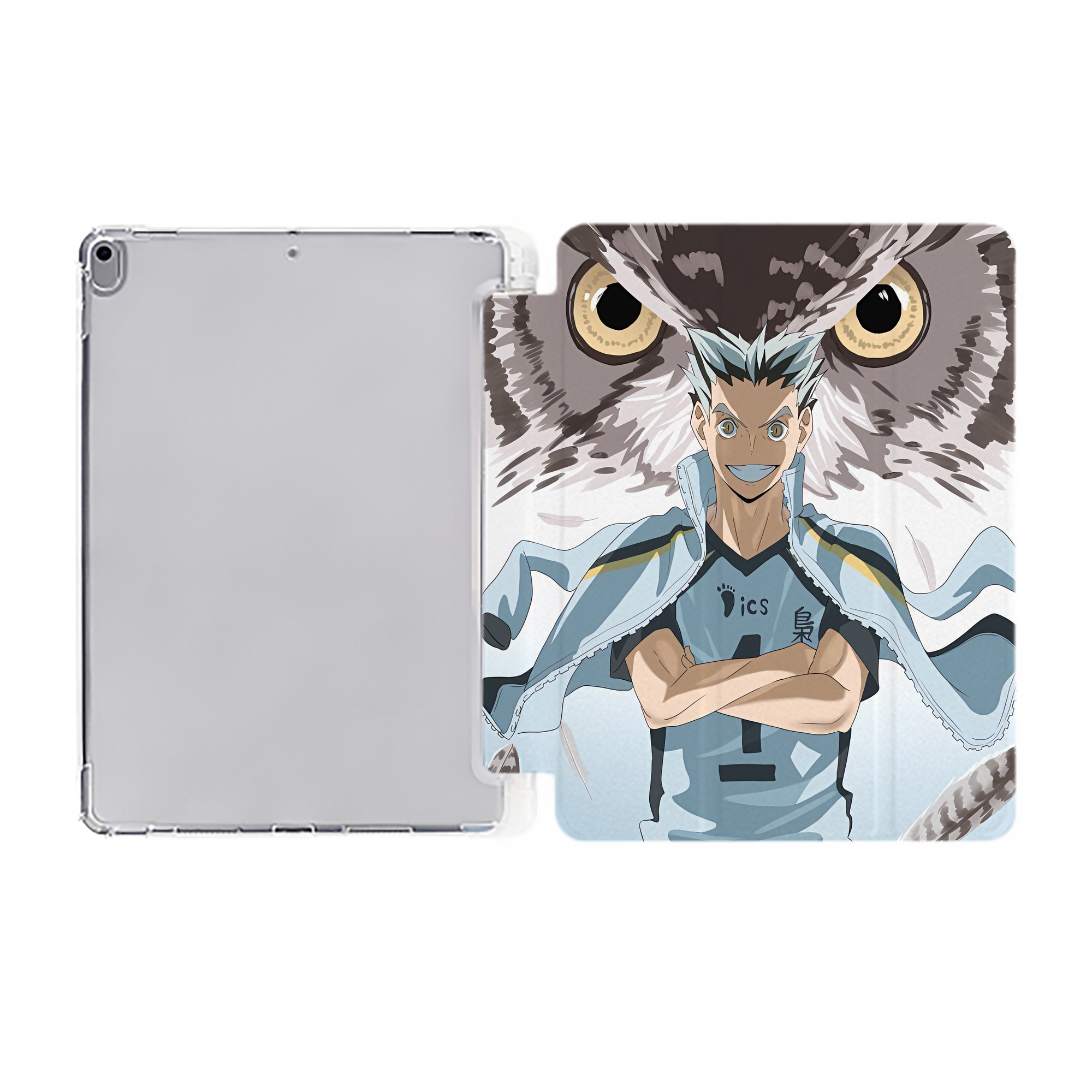 （画像用） ハイキュー!! Haikyu!! IPad ケース ペン収納付き 三つ折りスタンド PUレザー×シリコン 対応機種9.5/10.5/10.9インチ